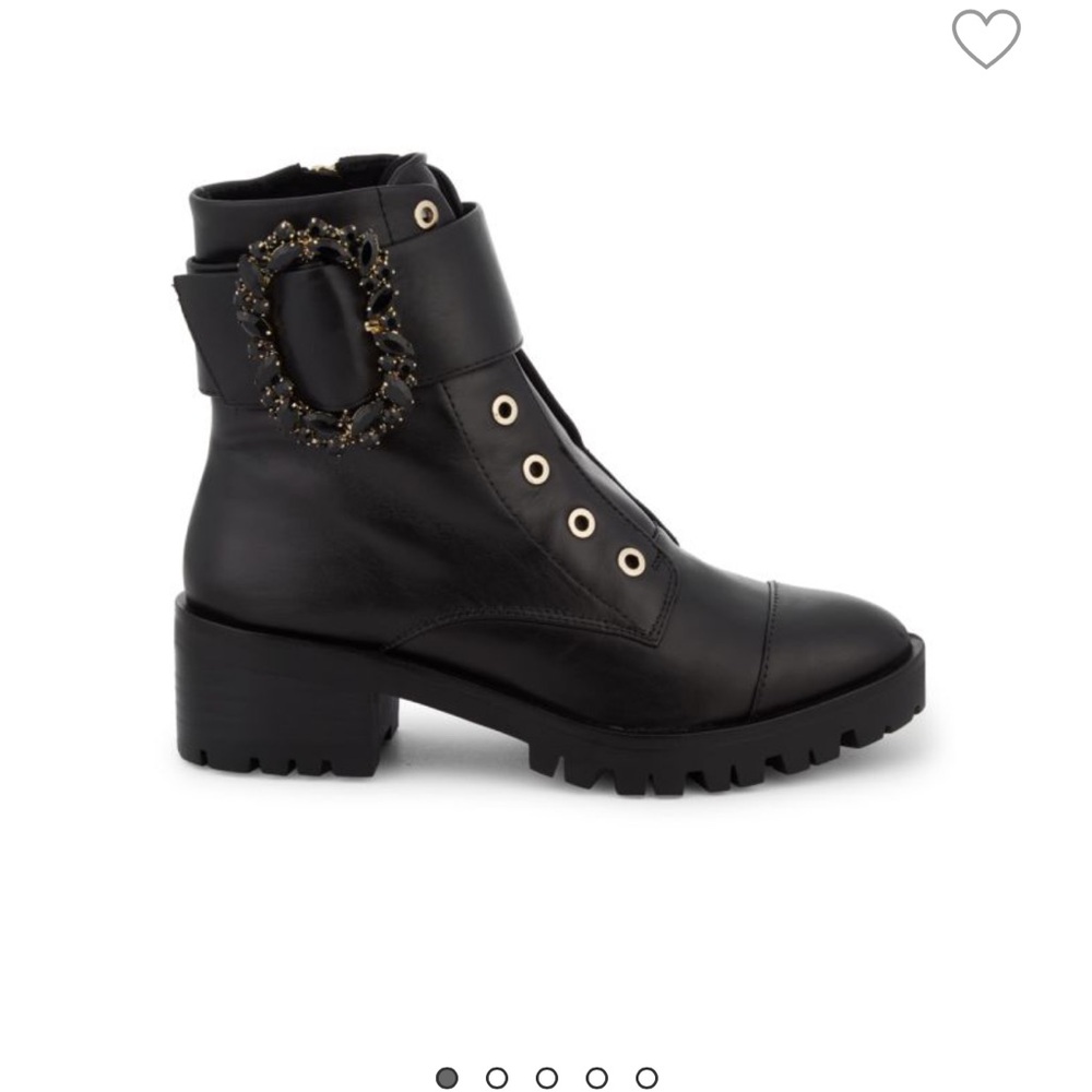 Black Ankle Boots with Decorative Buckle